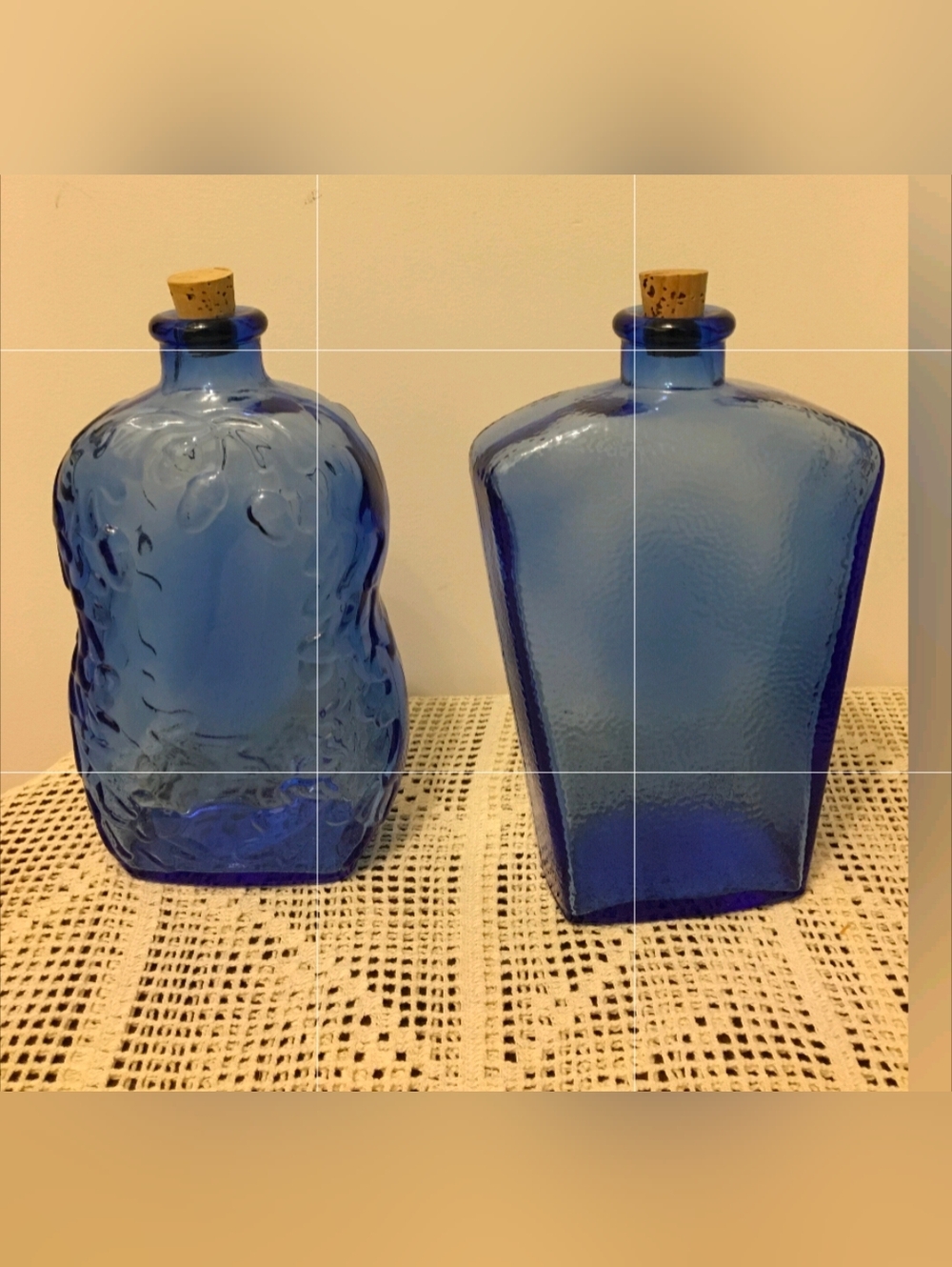 Vintage Libbey Cobalt Blue Glass Decanter Bottle  Made in Canada